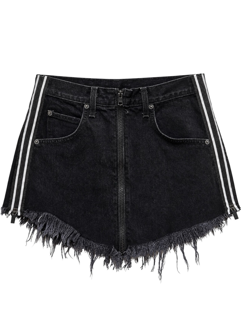 NWOT LF Black Denim Full Zip Front Skirt